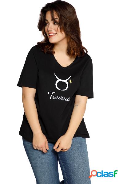 T-shirt classica ispirata al Toro con scollo a V e mezze
