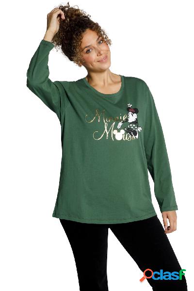 T-shirt con Minnie, effetto metallico, scollo a girocollo e