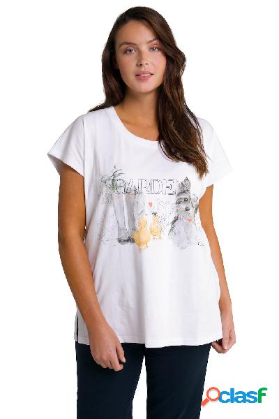 T-shirt dal taglio oversize con design con animale, scollo a