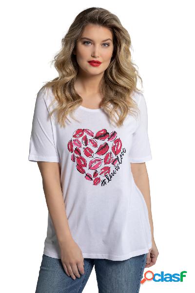 T-shirt dal taglio svasato in modal con disegno di baci che