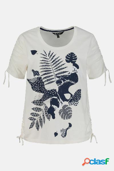 T-shirt, fantasia con felci, classic, laccetti per