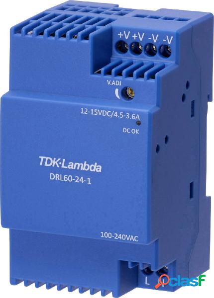 TDK-Lambda DRL60-12-1 Alimentatore per guida DIN 12 V 4.5 A