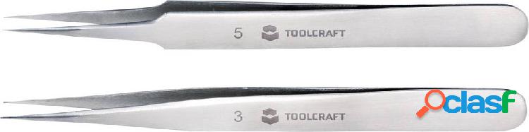 TOOLCRAFT TO-5861034 Kit pinzette 2 parti Acuminate,