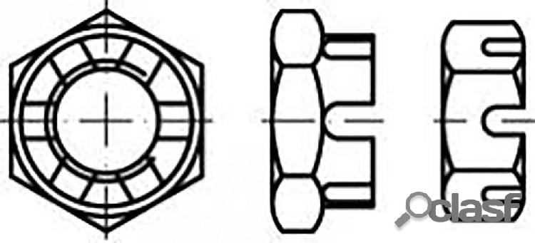 TOOLCRAFT TO-6864336 Dadi esagonali a corona M30 DIN 979