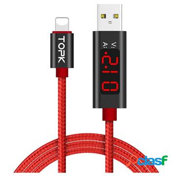 TOPK AC27 Lightning Data & Charging Cable with LCD Display -