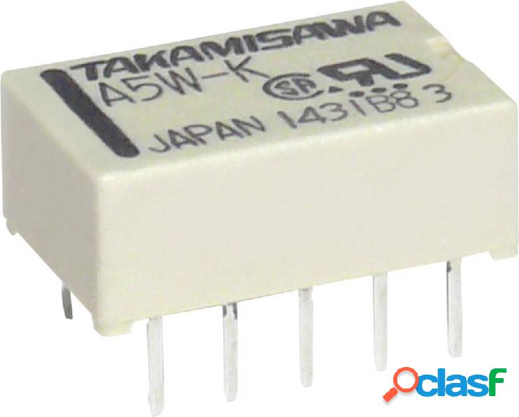 Takamisawa A5WK5V Relè per PCB 5 V/DC 1 A 2 scambi 1 pz.