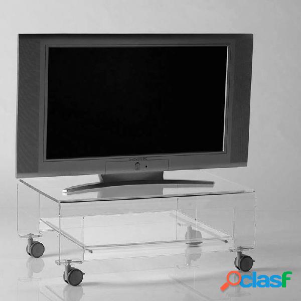 Tavolino Porta TV con ruote 75x52xh31 cm VERVE struttura in