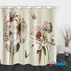 Tenda da doccia in poliestere stampa digitale con fiori in