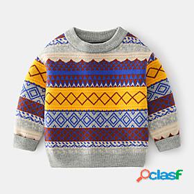 Toddler Boys Sweater Long Sleeve Blue Yellow Color Block