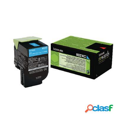 Toner Lexmark 80C2XC0 802XC originale CIANO