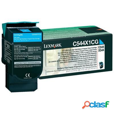 Toner Lexmark C544X1CG originale CIANO