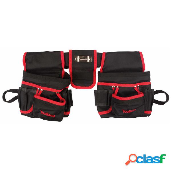 Toolland Cintura da Elettricista con Borsa Doppia Nero e
