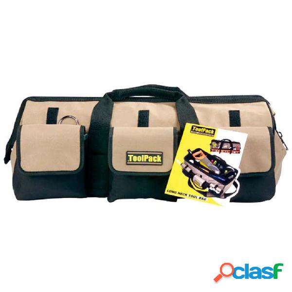 Toolpack Borsa per Attrezzi Long Neck Nera e Beige 58x26x26