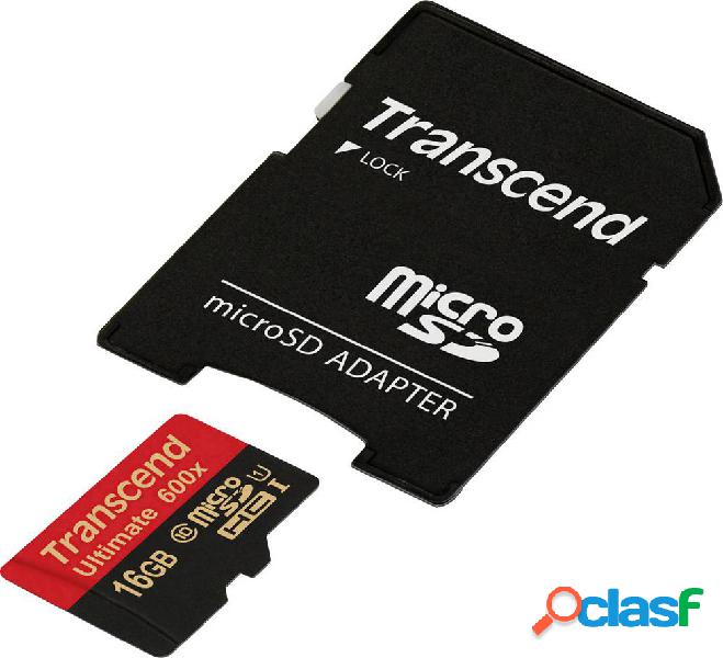 Transcend Ultimate (600x) Scheda microSDHC 16 GB Class 10,