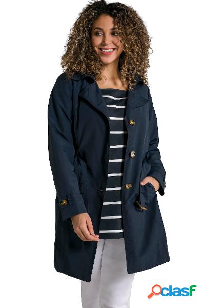 Trench completamente foderato con scollo a revers e cintura,