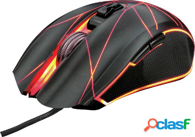 Trust GXT160 Ture Illuminated Mouse da gioco USB Ottico Nero