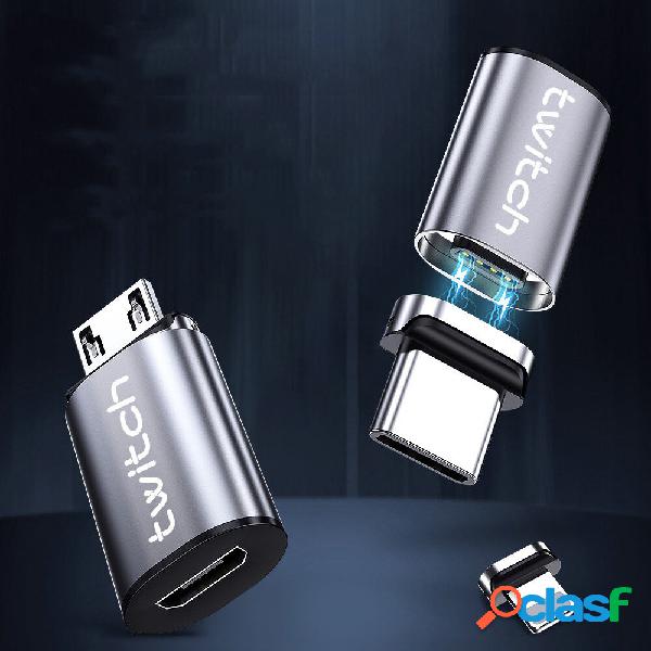 Twitch 3 in 1 Mini Micro USB Type C Adattatore magnetico per
