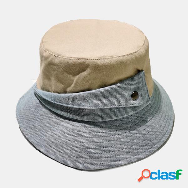 Unisex cotone denim colorblock splicing moda casual parasole