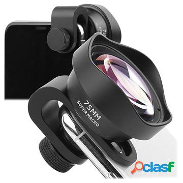 Universal 75mm Super Macro Clip-On Camera Lens - Black