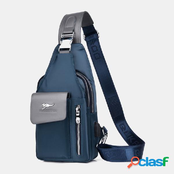 Uomini Oxford USB di ricarica foro per cuffie Design petto
