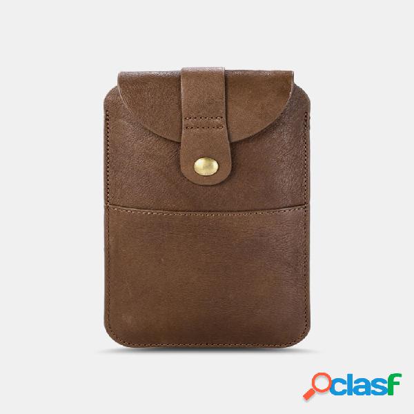 Uomo EDC Vintage Leggero Lungo Ecopelle Cintura Borsa