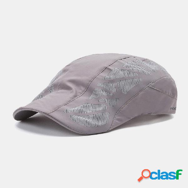 Uomo Mesh Scava Fuori Tinta Unita Parasole Cappello