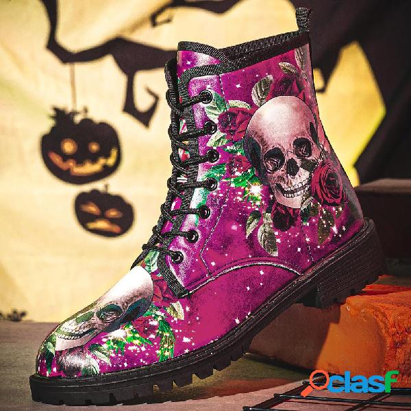 Uomo Pelle Halloween Soft Suola Punta Rotonda Divertente