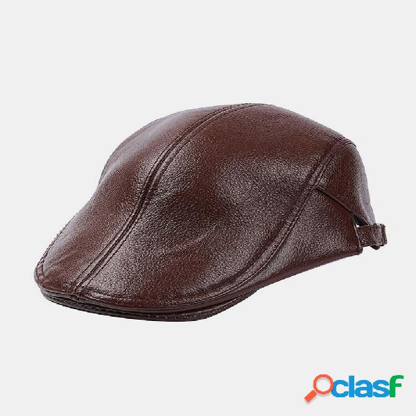 Uomo Vera Pelle Cappello berretto berretto casual moda