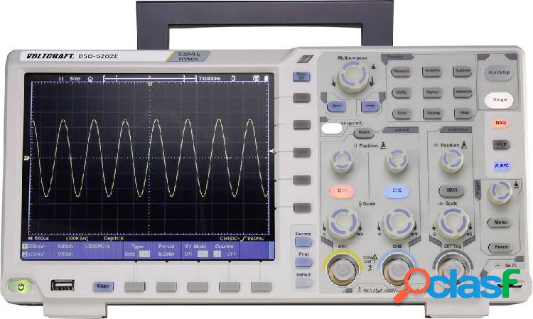 VOLTCRAFT DSO-6202E Oscilloscopio digitale 200 MHz 2 canali