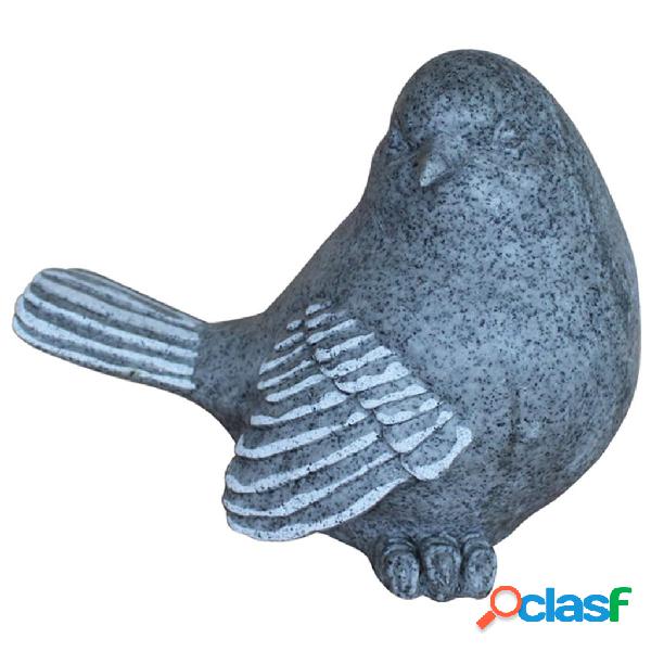 Velda Statua da Stagno a Forma di Uccellino in Piedi Grigio