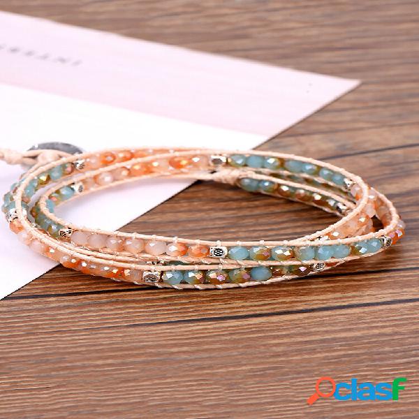 Vintage Bohemian Colorful Bracciale multistrato intrecciato