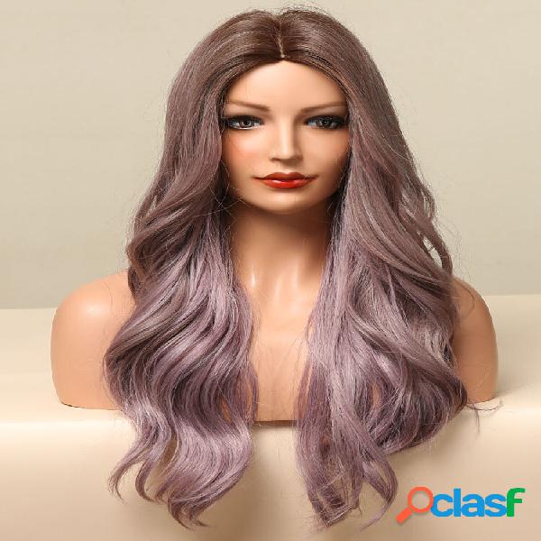 Viola Lungo Medio Separato Grandi ricci ondulati Capelli