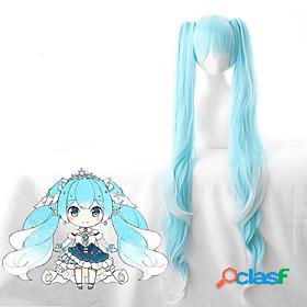 Vocaloid Snow Miku Cosplay Wigs Women's With 2 Ponytails