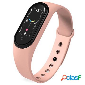 Waterproof Bluetooth Sports Activity Tracker M5+ - Pink