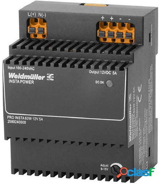 Weidmüller PRO INSTA 60W 12V 5A Alimentatore switching 12