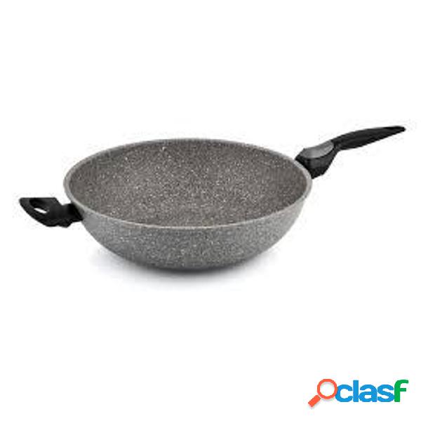 Wok salta pasta in alluminio e acciaio rivestimento marmo