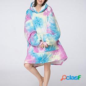 Womens 1 pc Loungewear Onesies Hoddie Blanket Plush Casual