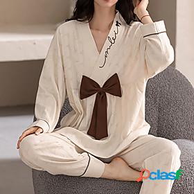 Womens 1 set Pajamas Sets Simple Comfort Pure Color