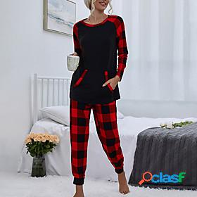 Womens 1 set Pajamas Sets Simple Fashion Comfort Grid /