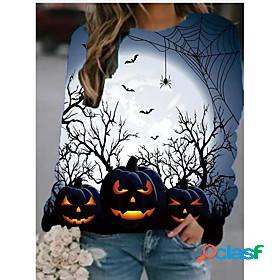 Womens 3D Graphic Prints Pumpkin Sweatshirt Pullover Print