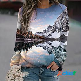 Womens 3D Landscape Sweatshirt Pullover Print 3D Print