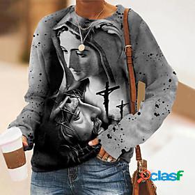Womens Abstract Portrait Sweatshirt Pullover Print 3D Print