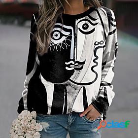 Womens Abstract Portrait Sweatshirt Pullover Print 3D Print