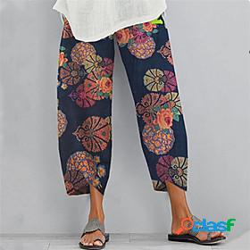 Womens Basic Casual / Sporty Pocket Print Chinos