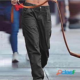 Womens Basic Soft Classic Fashion Streetwear Chinos Full