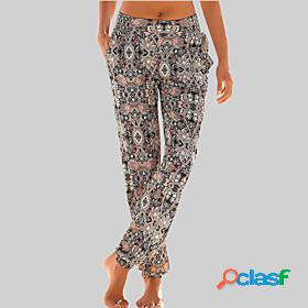 Womens Boho Print Pants Pants Daily Going out Graphic Mid