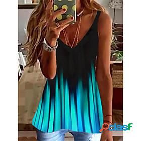 Womens Camisole Tank Top Camis Color Gradient V Neck
