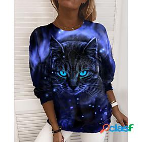 Women's Cat 3D Sweatshirt Pullover Print 3D Print Casual