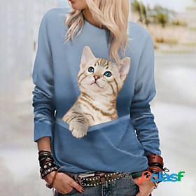 Women's Cat 3D Sweatshirt Pullover Print 3D Print Daily