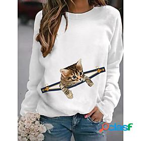 Womens Cat Graphic 3D Hoodie Sweatshirt Print 3D Print Daily